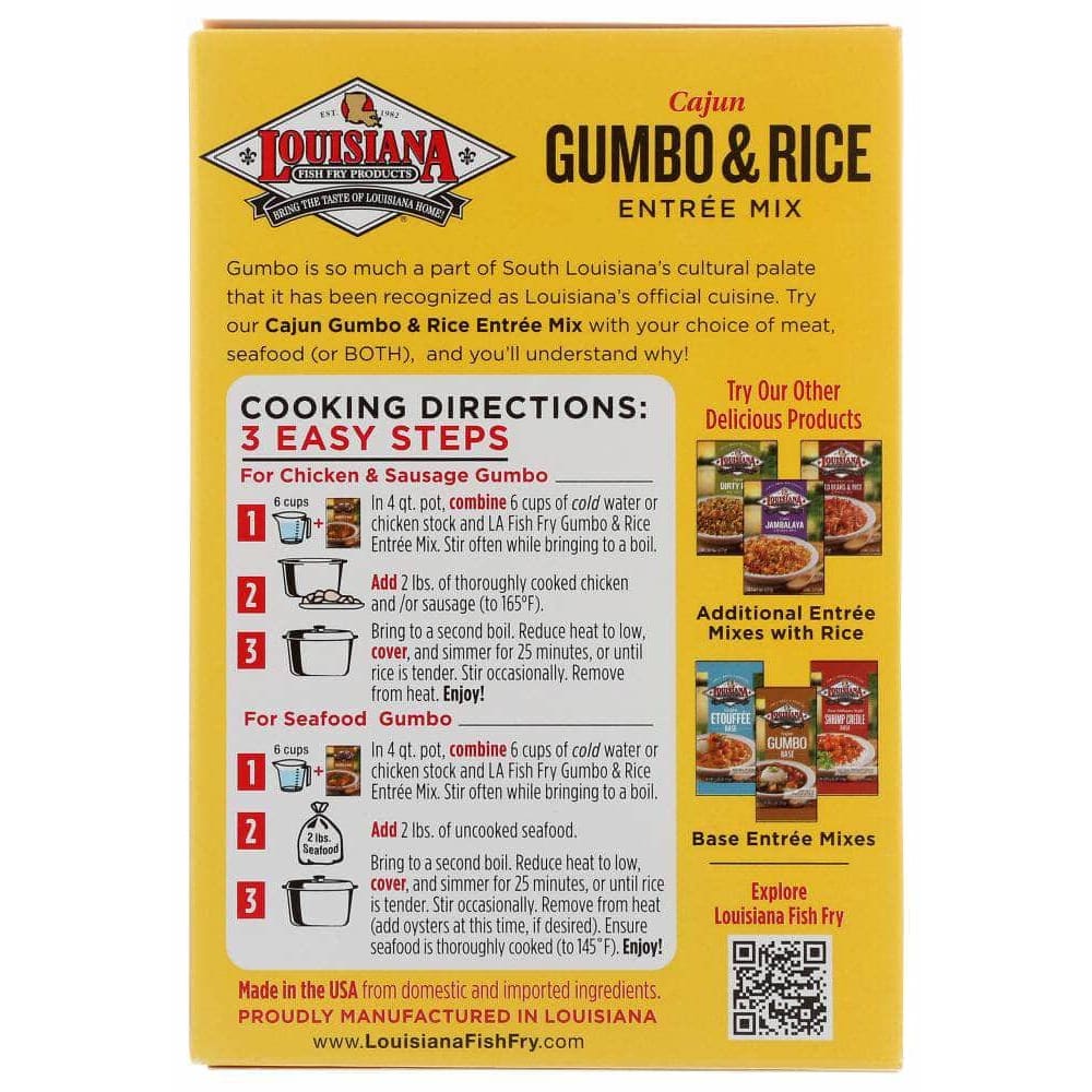 Louisiana Fish Fry Louisiana Fish Fry Mix Cajun Gumbo with Rice, 8 oz