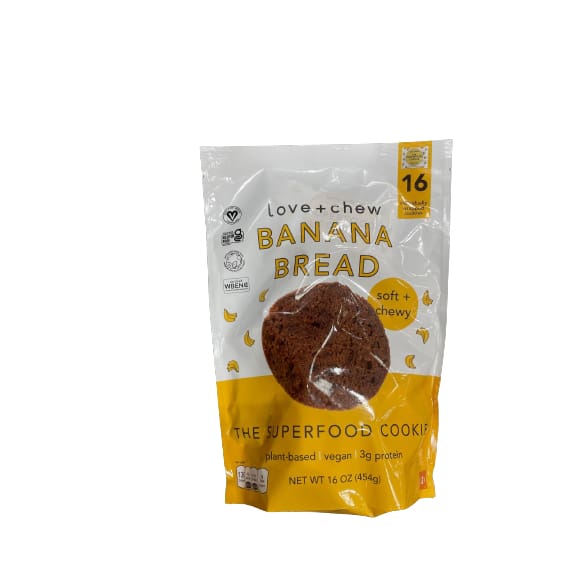 Love+Chew Banana Bread The Superfood Cookies 16 oz. - Love+Chew