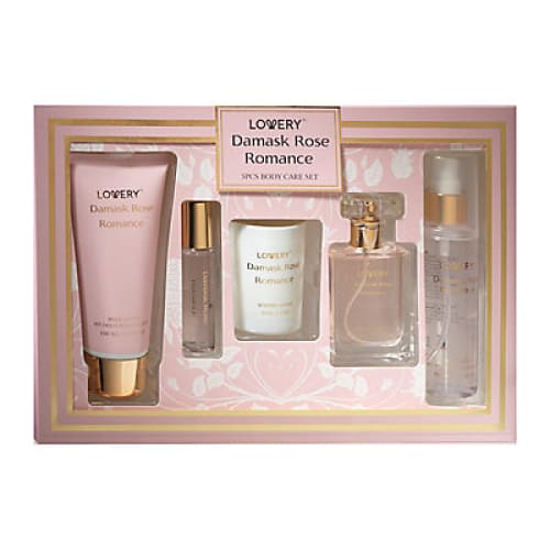 Lovery Damask Rose Romance Bath and Body Care Gift Set with Candle & More - Home/Beauty/Beauty Value Packs & Bundles/ - Lovery