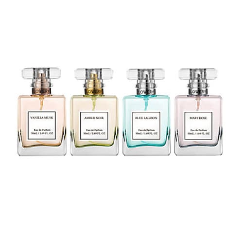 Lovery Floral 4-Piece Eau de Parfum Gift Set in Lagoon Rose Amber & Vanilla Scents - Home/Beauty/Perfume & Cologne/Women’s Perfume/ - Lovery
