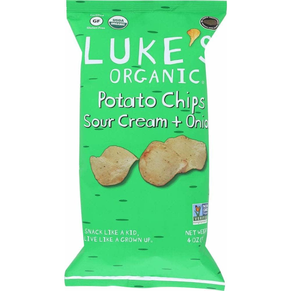 Lukes Organic Lukes Organic Sour Cream & Onion Potato Chips, 4 oz