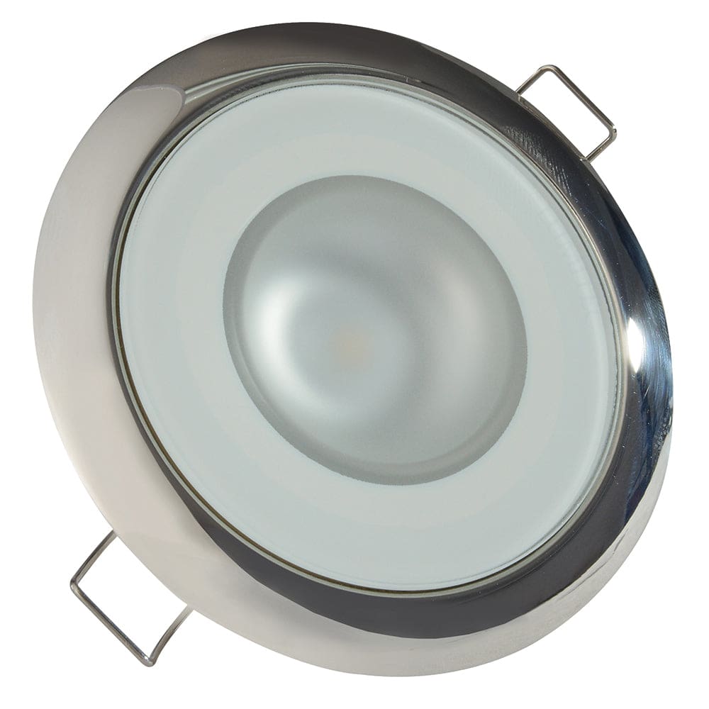 Lumitec Mirage - Flush Mount Down Light - Glass Finish/ Polished SS Bezel 2-Color White/ Red Dimming - Lighting | Dome/Down Lights - Lumitec