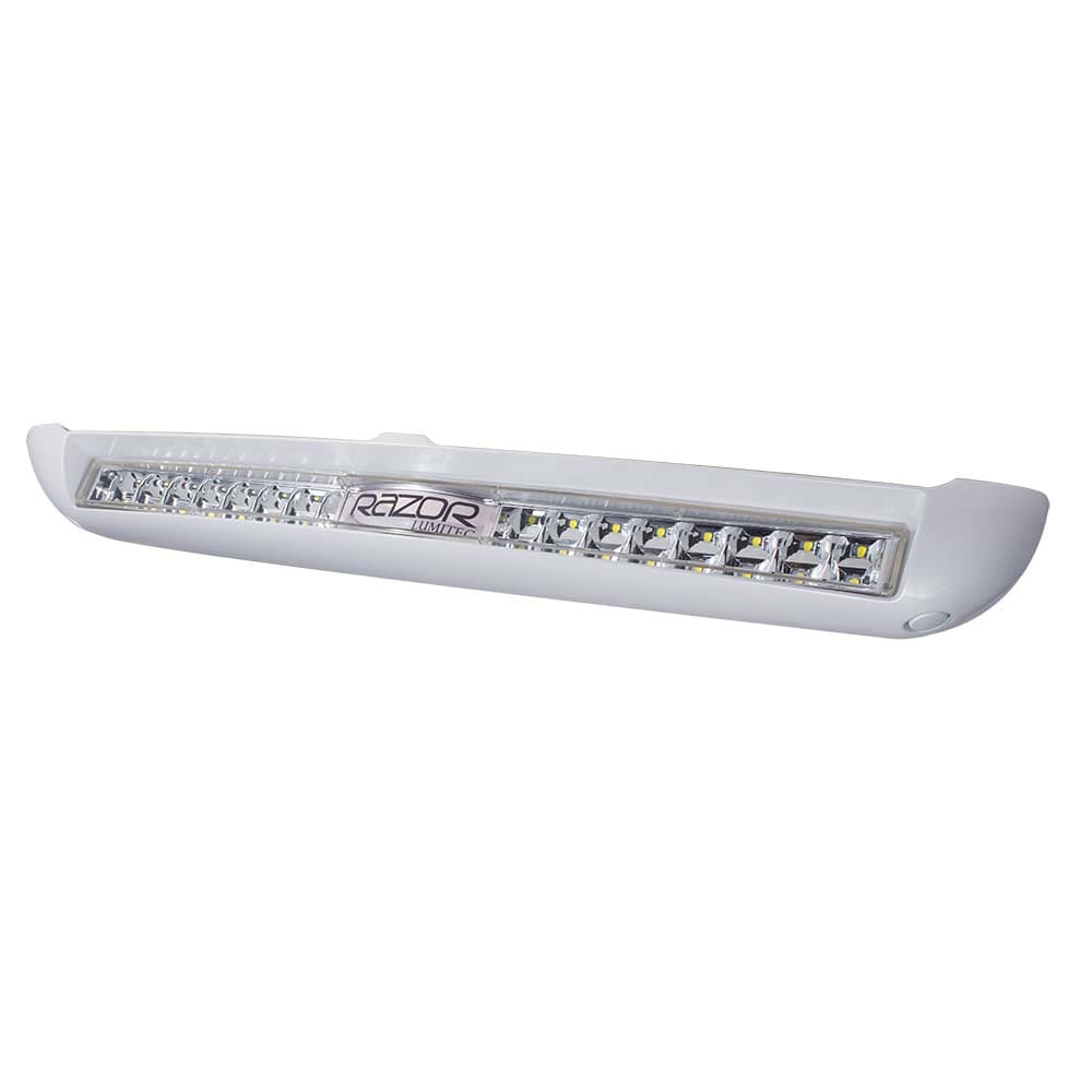 Lumitec Razor Light Bar - Flood - White Housing w/ Inverted Logo Flush Mount - Lighting | Light Bars - Lumitec