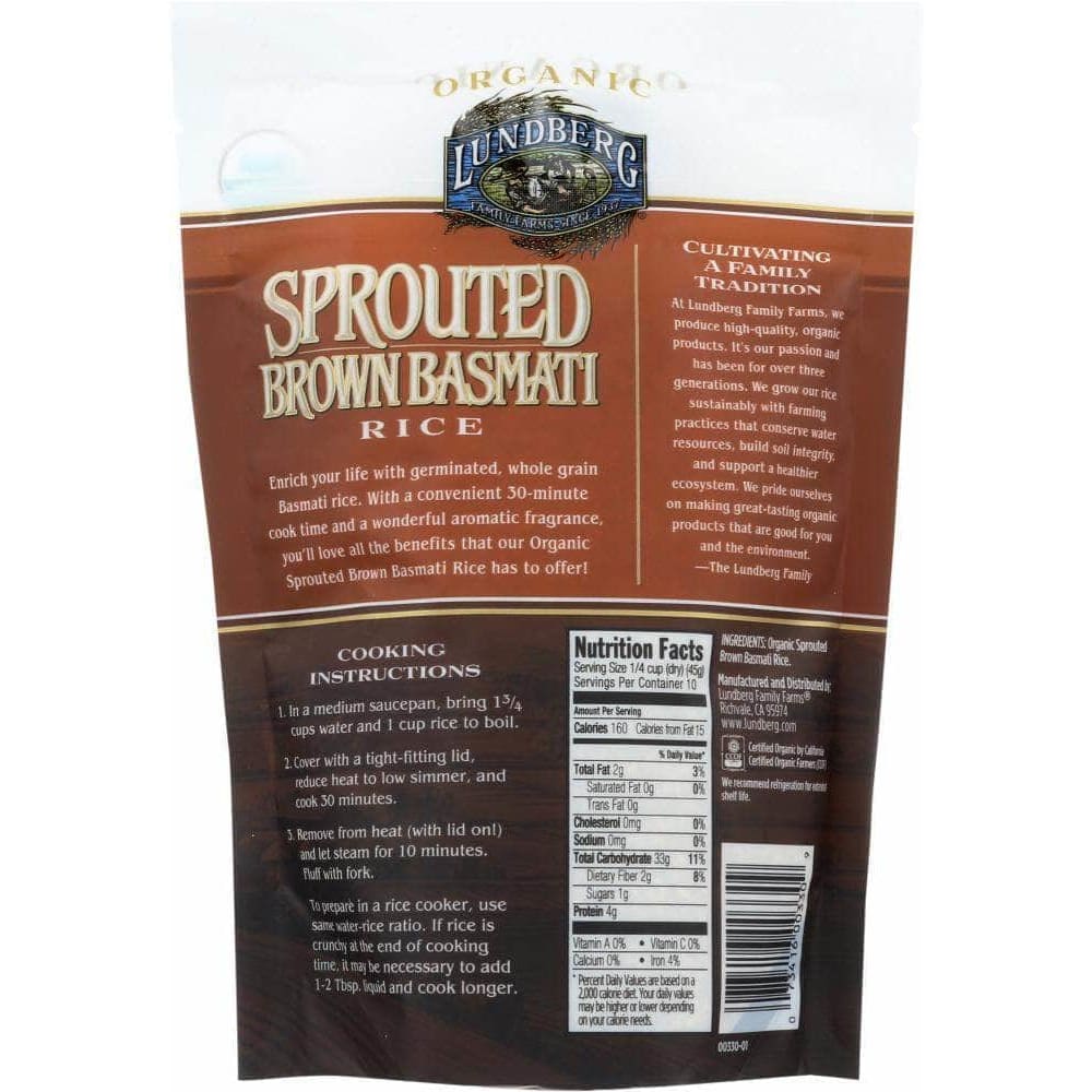 Lundberg Family Farms Lundberg Organic Sprouted Brown Basmati Rice, 1 lb