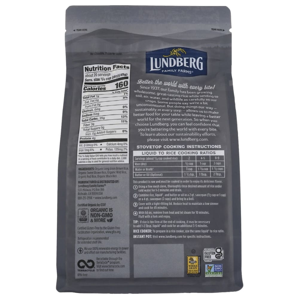 LUNDBERG: Organic Wild Blend Rice 2 lb - Grocery > Pantry > Rice - LUNDBERG