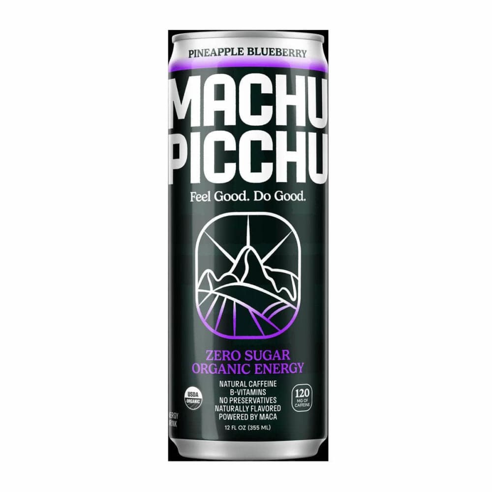 Machu Picchu Grocery > Beverages > Energy Drinks MACHU PICCHU: Pineapple Blueberry Zero Sugar Organic Energy Drink, 12 fo