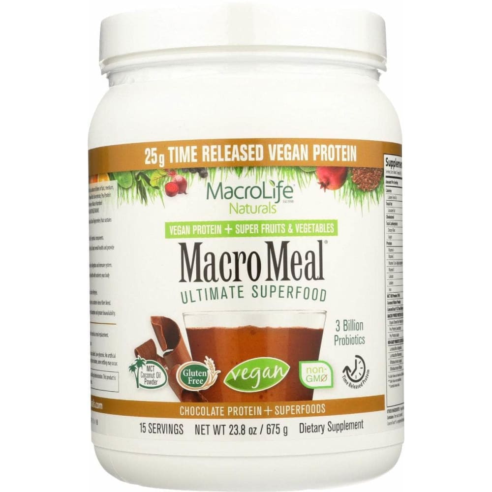 MACROLIFE NATURALS MACROLIFE NATURALS Macromeal Vgn Choc 15Srv, 23.8 oz