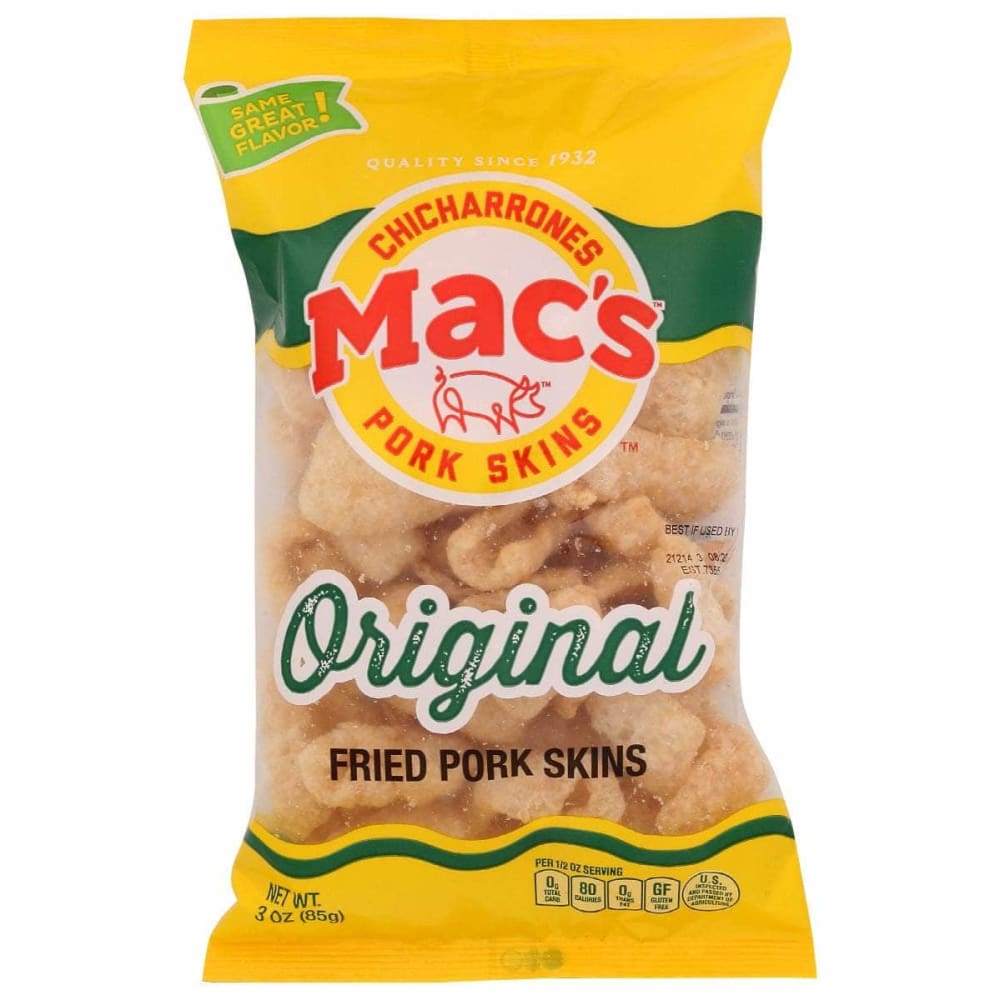 MACS Grocery > Snacks > Chips > Snacks Other MACS Original Fried Pork Skins, 3 oz