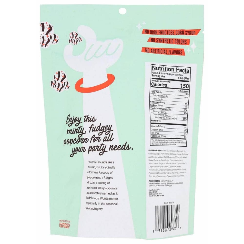 MADDY & MAIZE Grocery > Snacks > Popcorn MADDY & MAIZE: Peppermint Fudge Sundae Popcorn, 4.5 oz