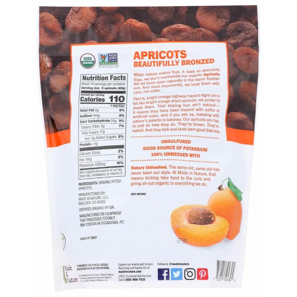 MADE IN NATURE Made In Nature Organic Dried Apricots, 20 Oz