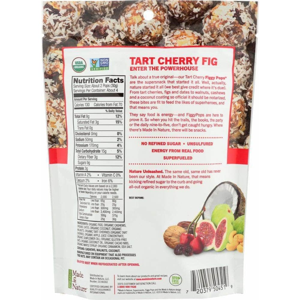 Organic Made In Nature Made In Nature Organic Tart Cherry Figgy Pops, 4.2 oz