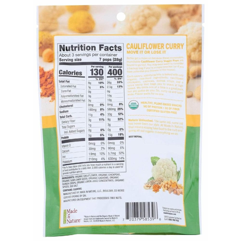 MADE IN NATURE Made In Nature Pop Veggie Clflwr Curry, 3 Oz