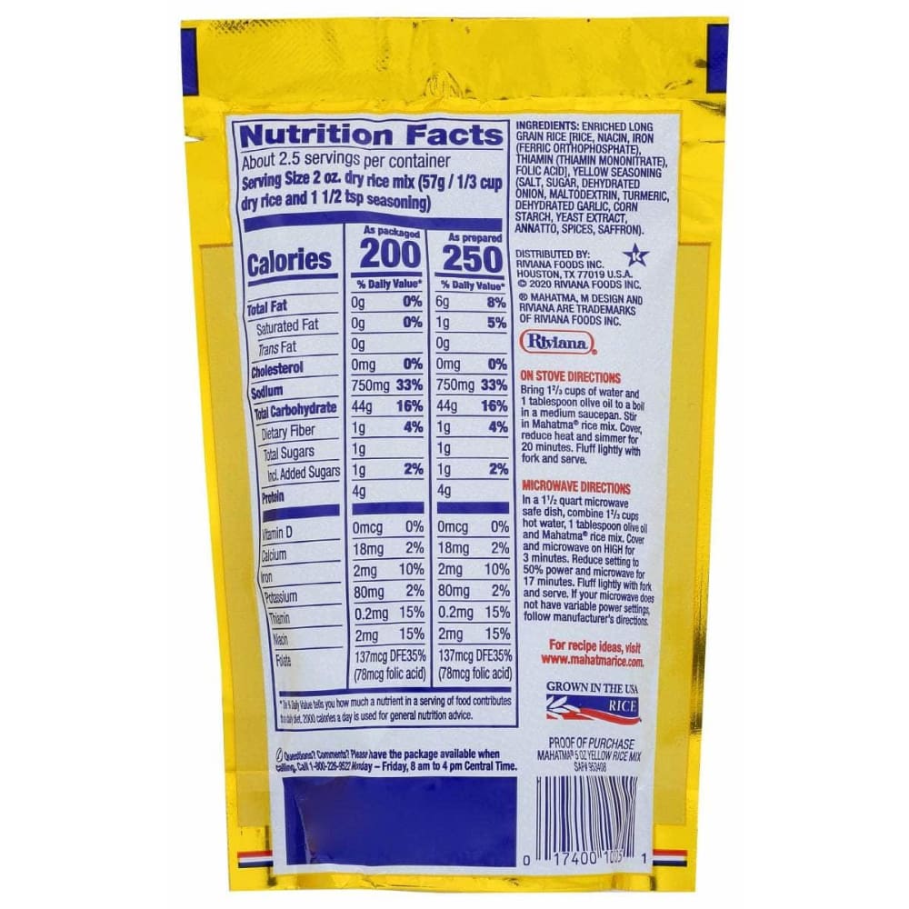 MAHATMA Grocery > Pantry > Rice MAHATMA: Yellow Rice, 5 oz