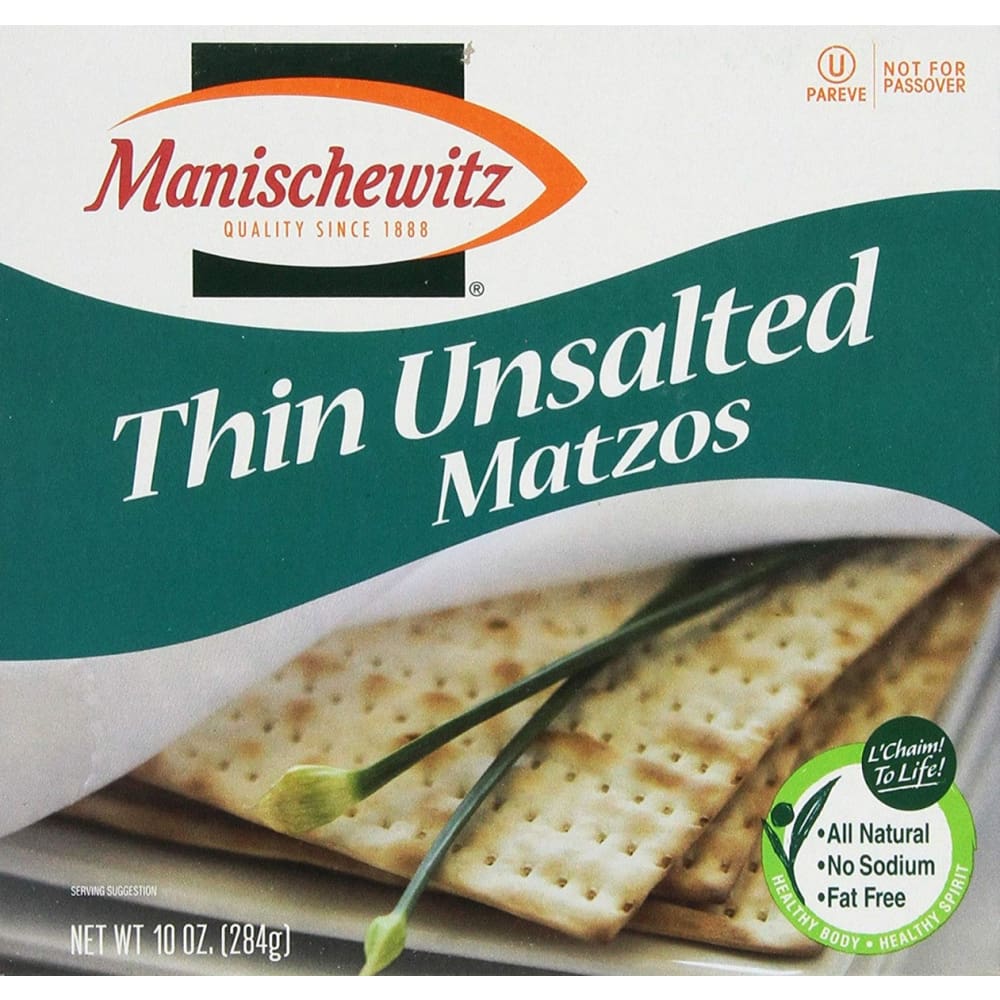 MANISCHEWITZ: Thin Unsalted Matzos, 10 Oz (Case Of 4) | ShelHealth