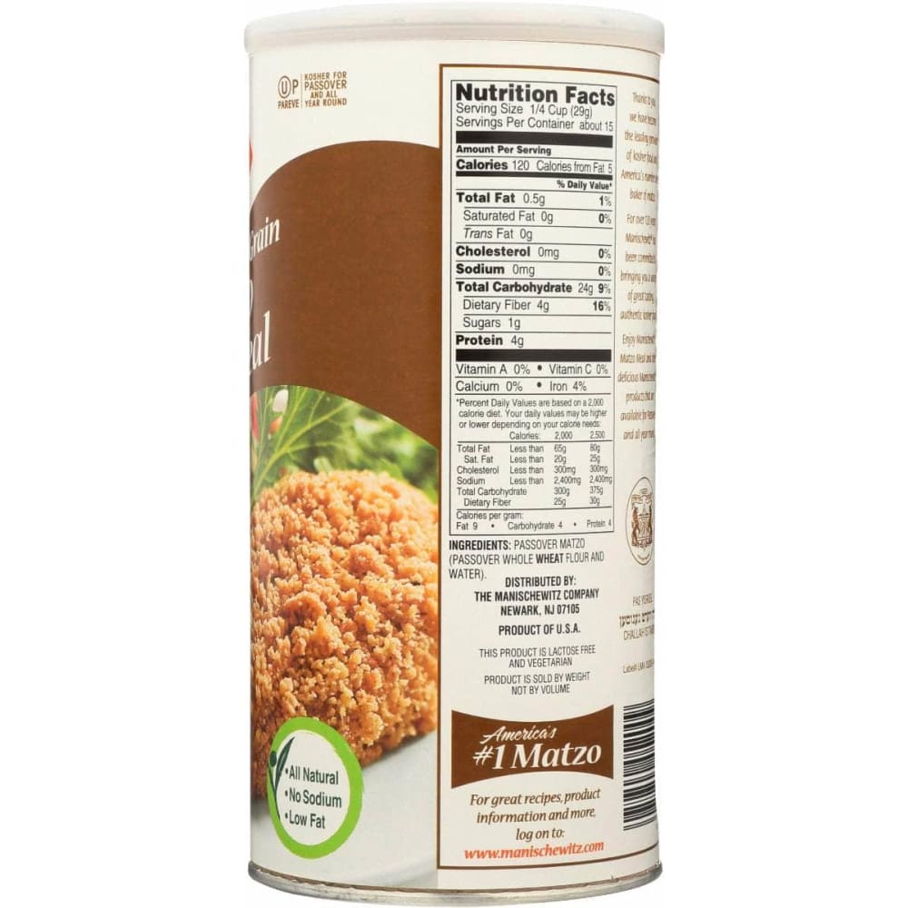 MANISCHEWITZ Manischewitz Whole Grain Matzo Meal, 16 Oz