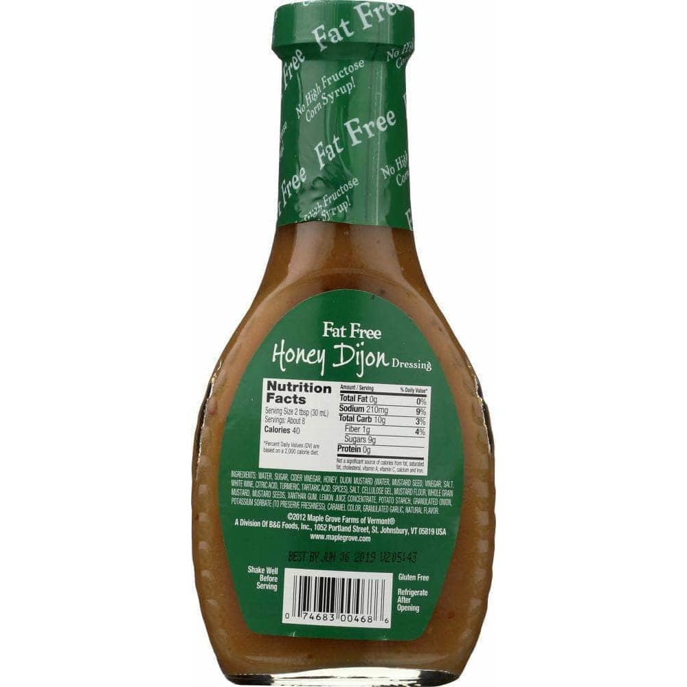 Maple Grove Farms Of Vermont Maple Grove Fat Free Honey Dijon Dressing, 8 oz