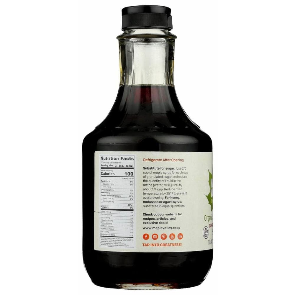 MAPLE VALLEY COOPERATIVE Grocery > Breakfast > Breakfast Syrups MAPLE VALLEY COOPERATIVE Syrup Maple Dark Robust O, 32 oz