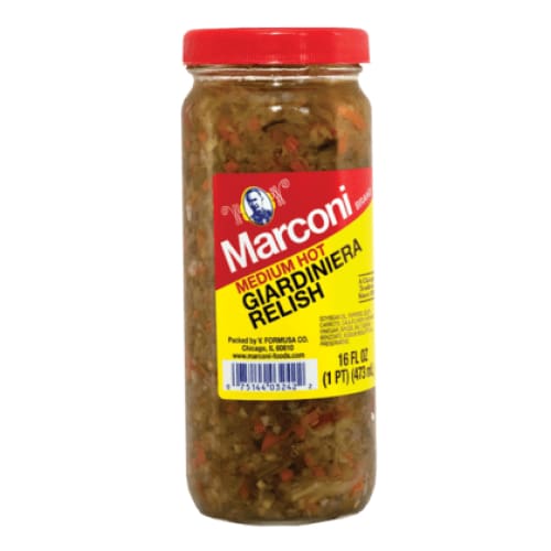 ShelHealth MARCONI Medium Hot Giardiniera Relish, 16 oz