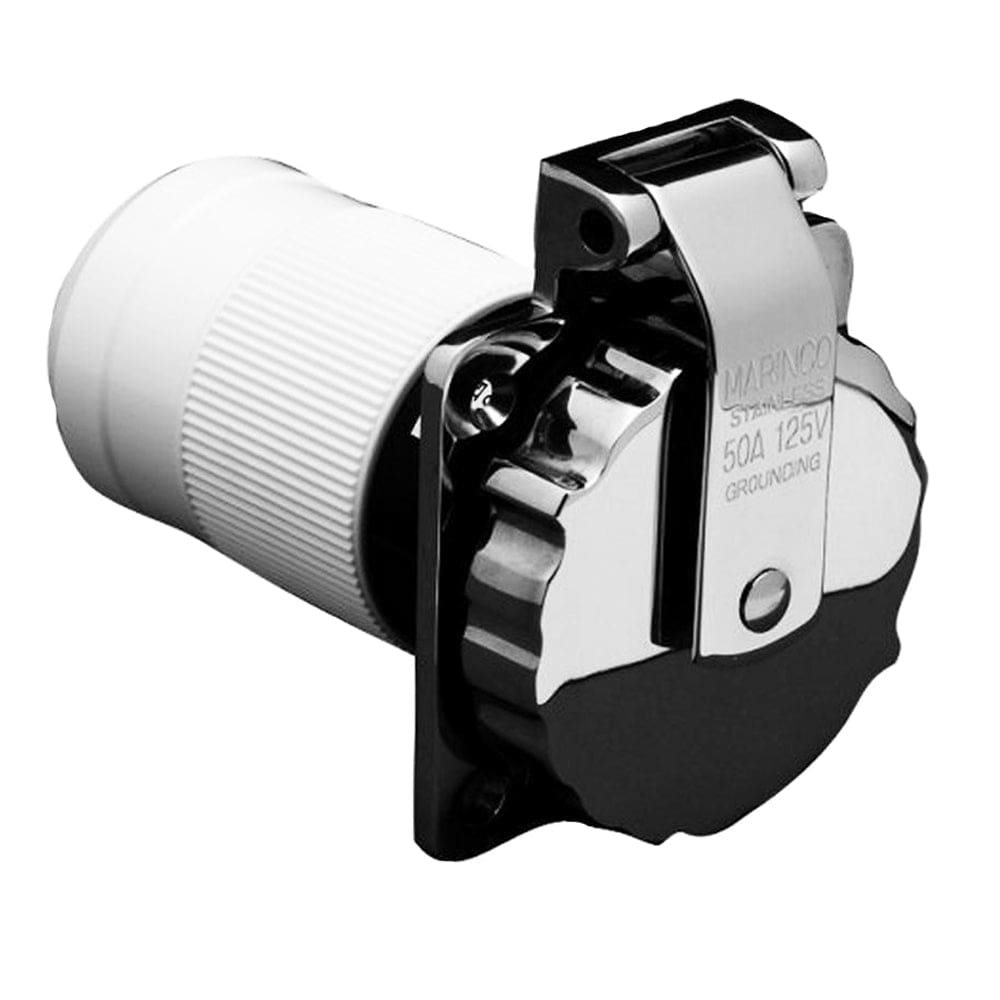 Marinco 6371EL-B 50Amp/ 125V Stainless Steel Inlet - Electrical | Shore Power,Boat Outfitting | Shore Power - Marinco