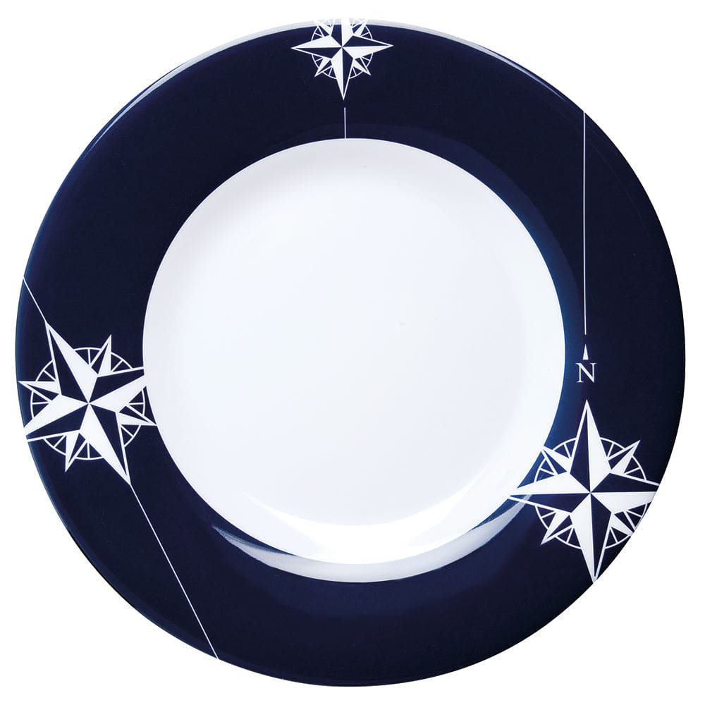 Marine Business Melamine Non-Slip Flat Round Dinner Plate - NORTHWIND - 10 Set of 6 - Boat Outfitting | Deck / Galley - Marine Business