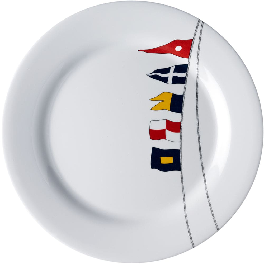 Marine Business Melamine Non-Slip Flat Round Dinner Plate - REGATA - 10 Set of 6 - Boat Outfitting | Deck / Galley - Marine Business