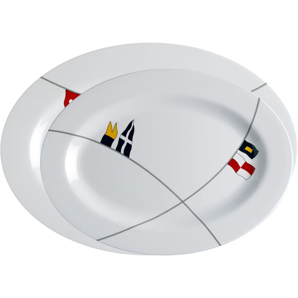 Marine Business Melamine Oval Serving Platters Set - REGATA - Set of 2 - Boat Outfitting | Deck / Galley - Marine Business