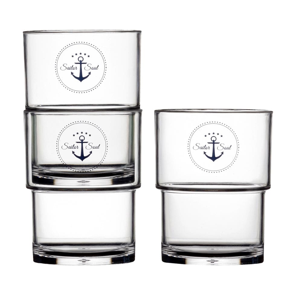 Marine Business Stackable Glass Set - SAILOR SOUL - Set of 12 - Boat Outfitting | Deck / Galley - Marine Business