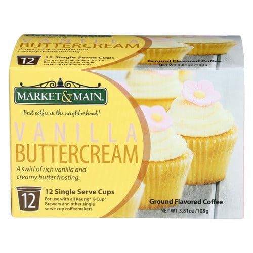 MARKET AND MAIN COFFEE: Coffee Vanilla Buttercream Single Serve 12 EA (Pack of 4) - Grocery > Beverages > Coffee Tea & Hot Cocoa - MARKET