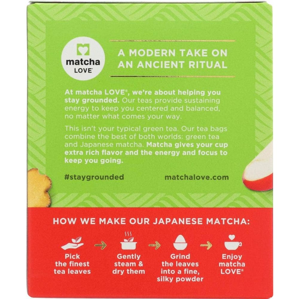 MATCHA LOVE Grocery > Beverages > Coffee, Tea & Hot Cocoa MATCHA LOVE Japanese Matcha Plus Apple Plus Ginger, 0.53 oz