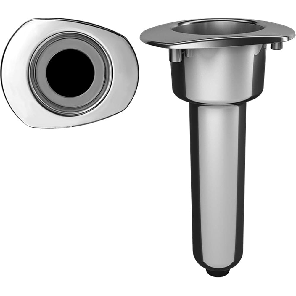 Mate Series Elite Screwless Stainless Steel 0° Rod & Cup Holder - Drain - Oval Top - Hunting & Fishing | Rod Holders - Mate Series