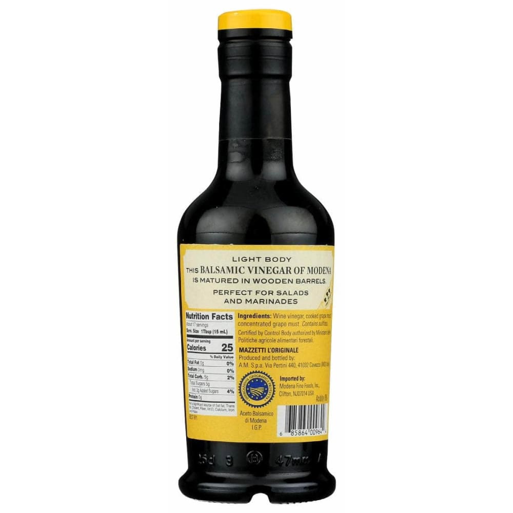 MAZZETTI Grocery > Cooking & Baking > Vinegars MAZZETTI: Yellow Label Balsamic Vinegar Of Modena, 8.45 oz