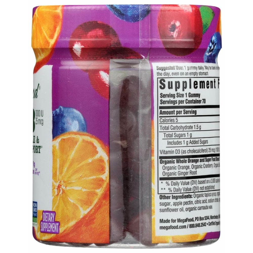 MEGAFOOD Vitamins & Supplements > Vitamins & Minerals MEGAFOOD: D3 1000Iu Gummy, 70 pc