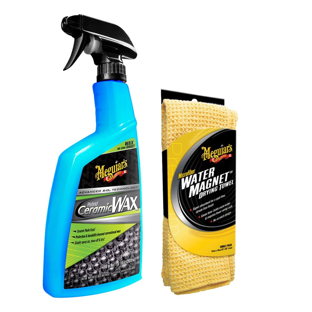 Meguiar’s Hybrid Ceramic Wax w/ Water Magnet Microfiber Drying Towel - 22 x 30 - Automotive/RV | Cleaning - Meguiar’s