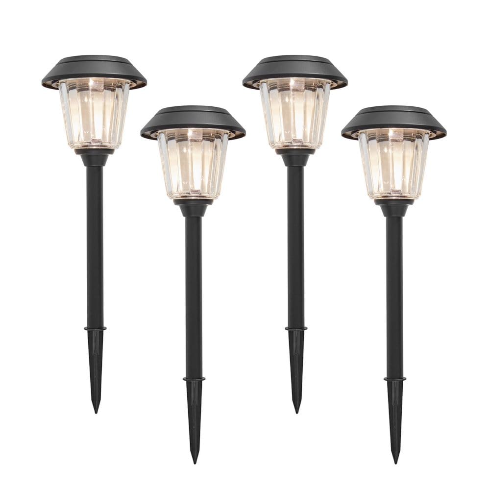 Member's Mark 4-Piece LED Solar Path Lights - Matte Black | ShelHealth