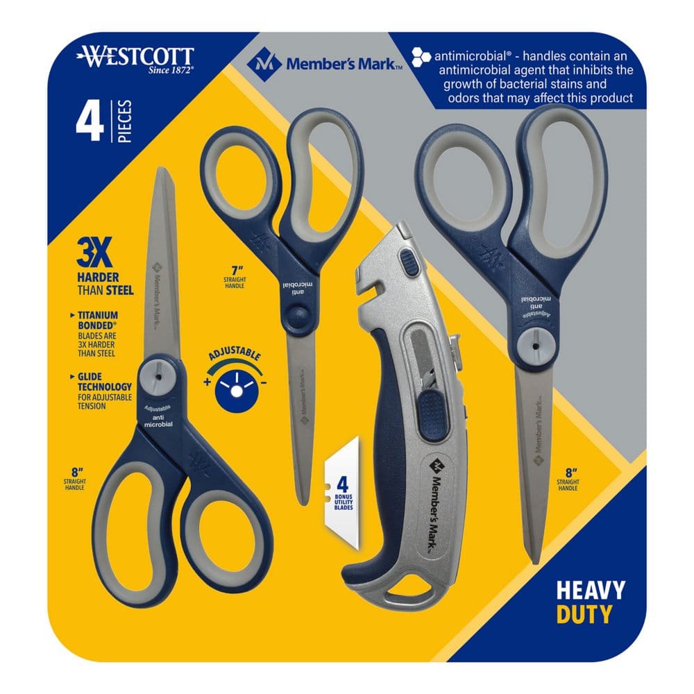 Member’s Mark Anti-Microbial Scissors with Box Cutter - First Day of School Essentials - Member’s Mark