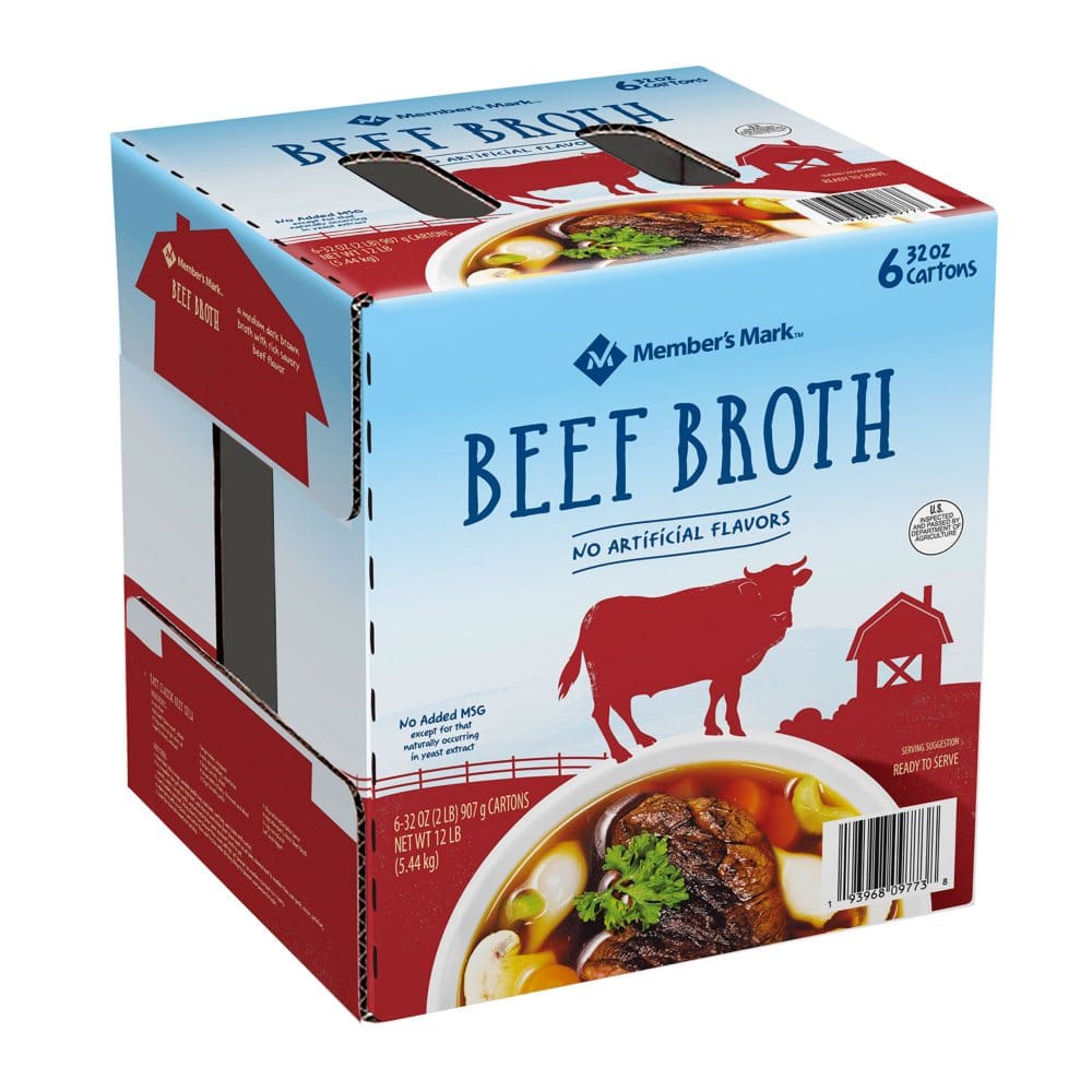 Member’s Mark Conventional Beef Broth (32 oz. 6 pk.) - Canned Foods & Goods - Member’s Mark