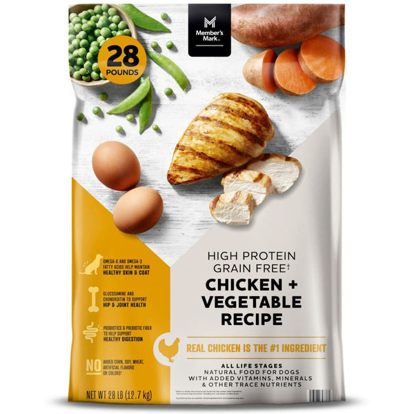 High protein dog shop food with grain