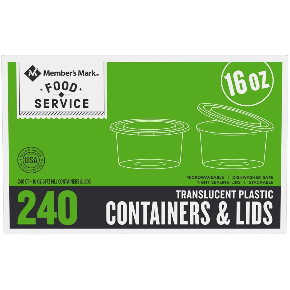 Member’s Mark Plastic Deli Containers w/ Lids (16 oz. 240 ct.) - Food Service & Hospitality Supplies - Member’s