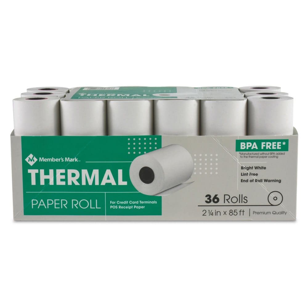 Member’s Mark Thermal Receipt Paper Rolls 2 1/4 X 85’ 36 Rolls - Office & Technology - Member’s