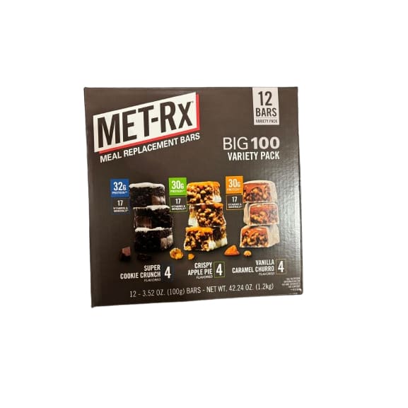 METRX Meal Replacement Protein Bars Big100 Variety Pack 12 x 3.52 oz. - METRX