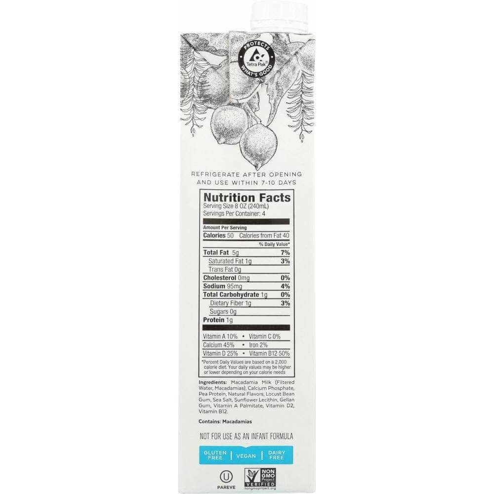 Milkadamia Milkadamia Unsweetened Macadamia Milk, 32 fo