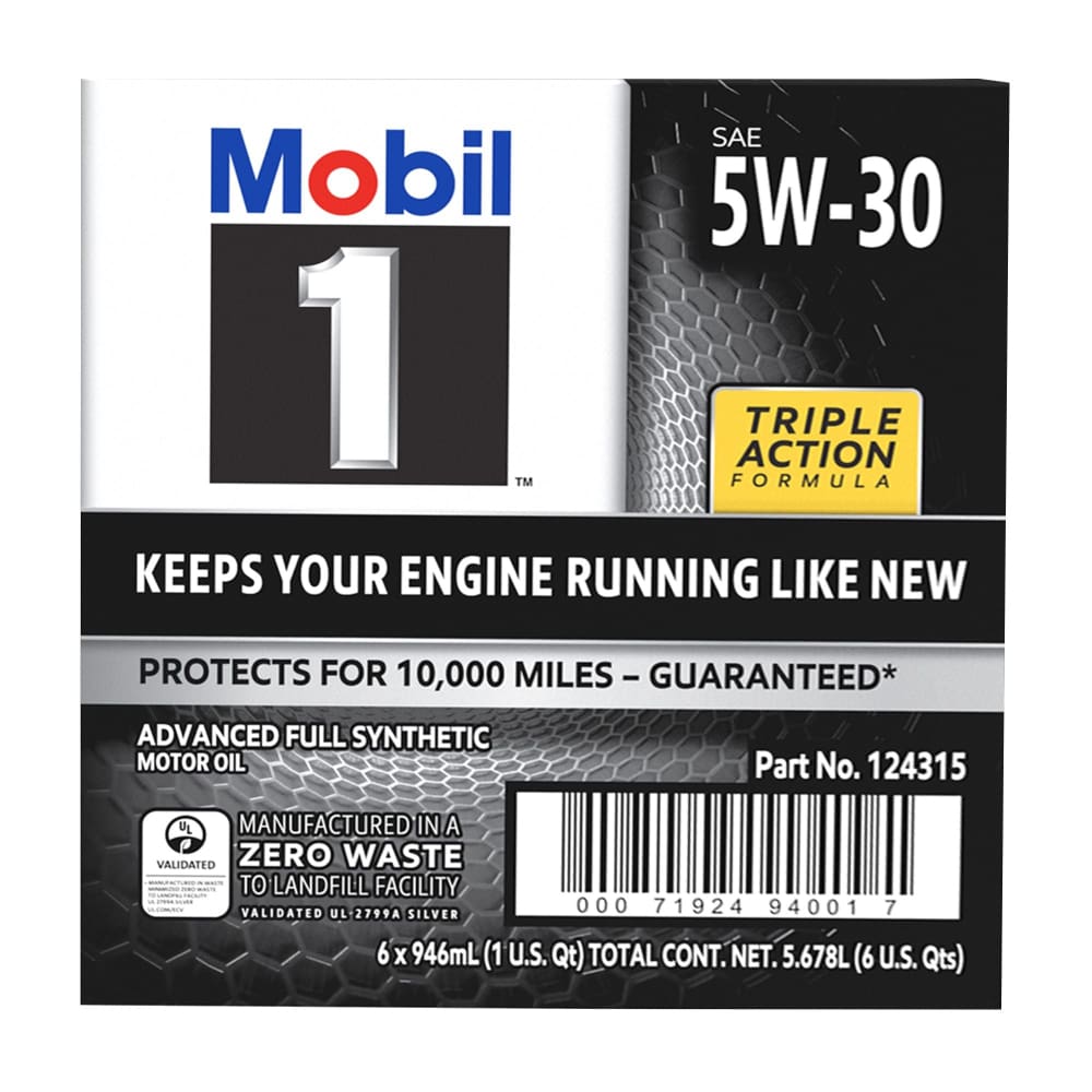 Mobil 1 Advanced Full Synthetic Motor Oil 10W-30 6 pk./1 qt. - Mobil