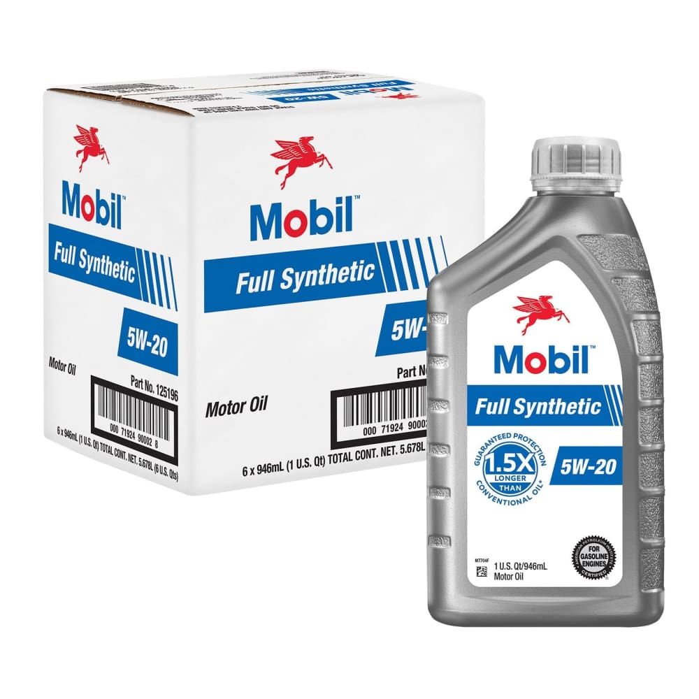 Mobil Full Synthetic Motor Oil 5W-20 6 pk./1 qt. - Mobil