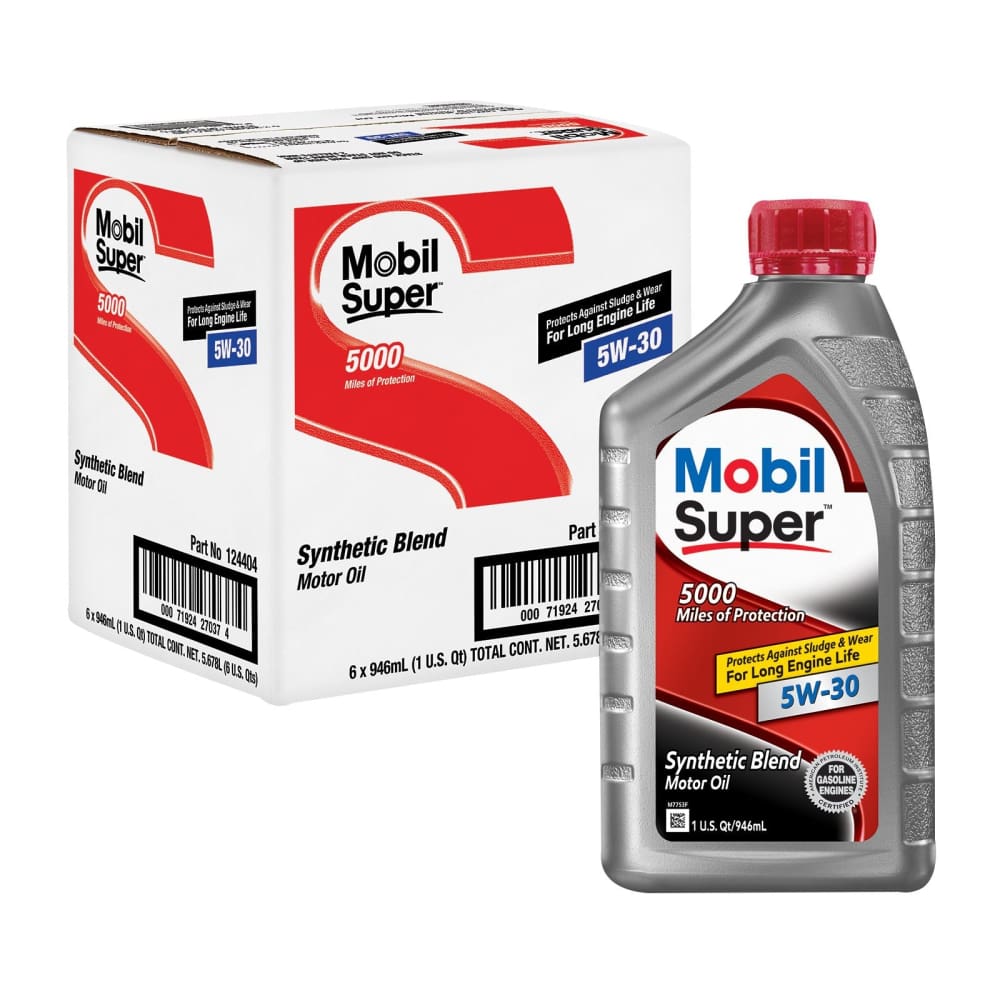 Mobil Super Synthetic Blend Motor Oil 5W-30 6 pk./1 qt. - Mobil