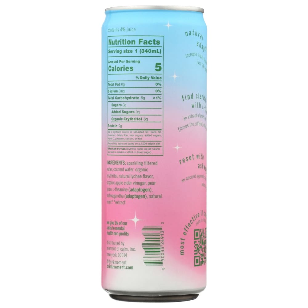 MOMENT: Lychee Mint Chlorophyll Botanical Water 11.5 fo - Grocery > Beverages > Water - MOMENT