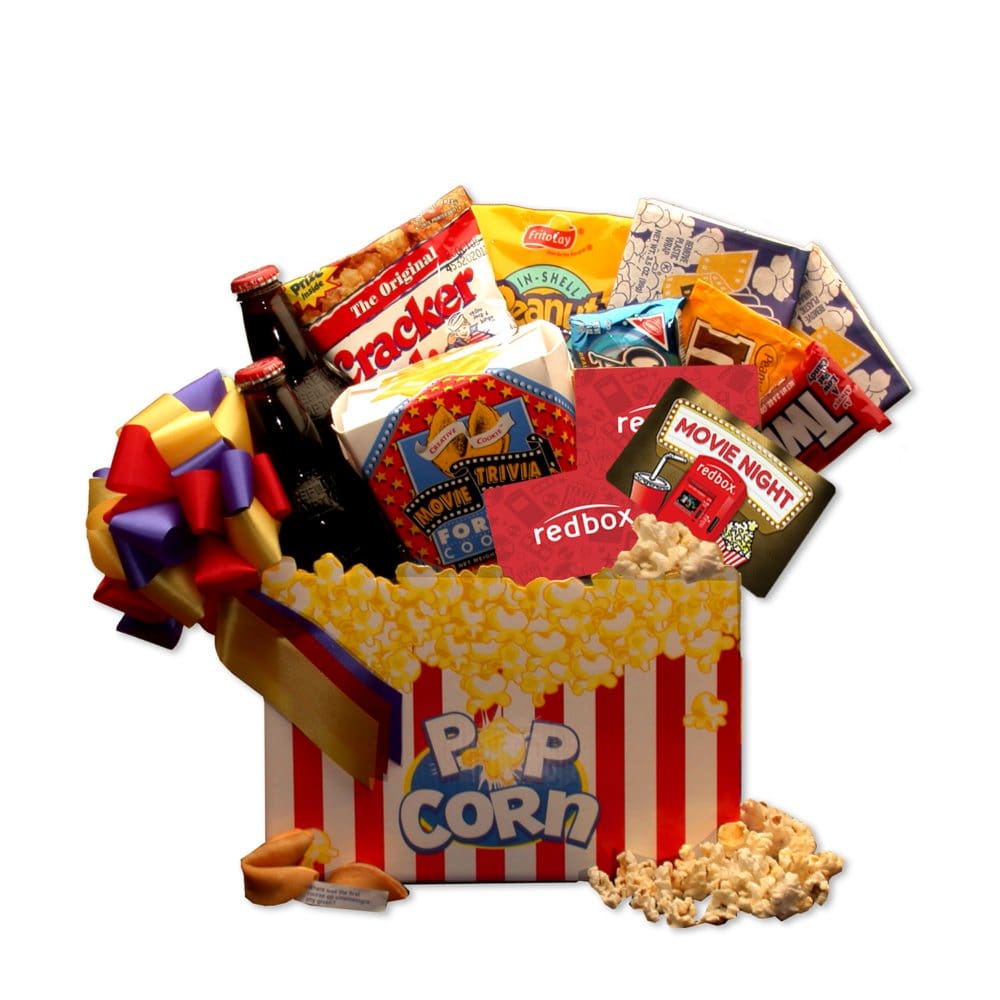 Movie Night Mania Gift Box with $10 Redbox Gift Card - Gift Baskets - Movie