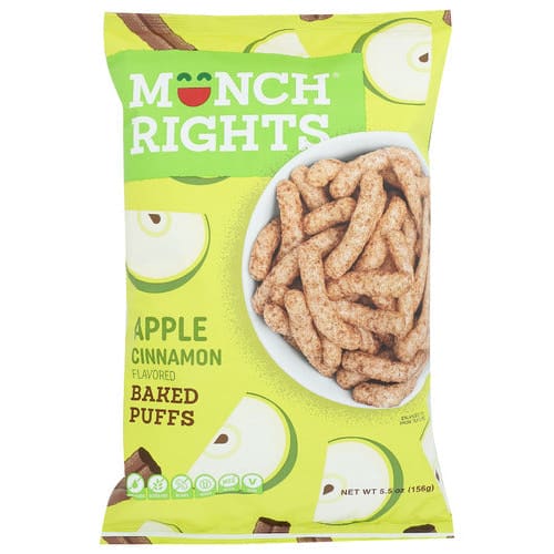 MUNCH RIGHTS: Apple Cinnamon Baked Puffs 5.5 oz (Pack of 5) - Puffed Snacks - MUNCH RIGHTS