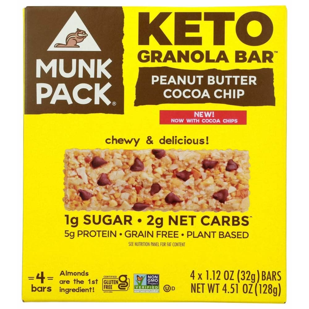 MUNK PACK Grocery > Snacks > Cookies > Bars Granola & Snack MUNK PACK: Bar Granola Pb Cocoa Chip 4Pk, 4.51 oz