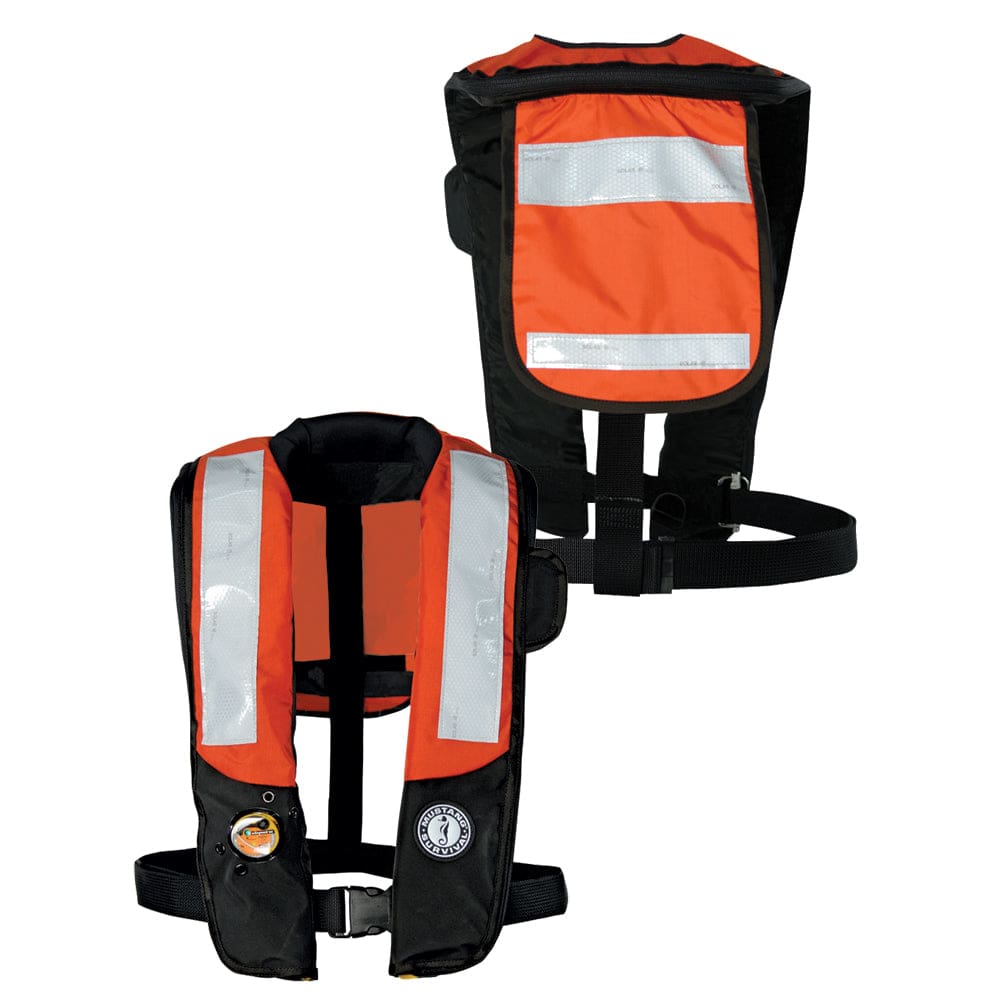 Mustang HIT Inflatable PDF w/ SOLAS Reflective Tape - Orange/ Black - Automatic/ Manual - Marine Safety | Personal Flotation Devices -