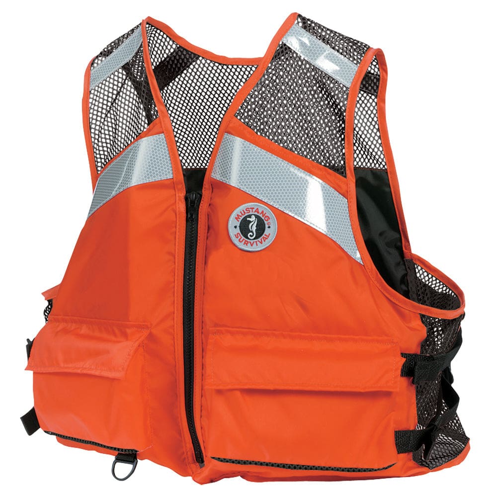 Mustang Industrial Mesh Vest - Orange - Small/ Medium - Marine Safety | Personal Flotation Devices - Mustang Survival